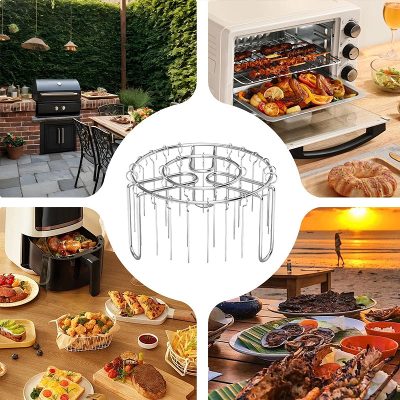 🔥 Spydholder til luftfryser – lodret kebabholder i rustfrit stål til luftfrysere, ovne og hjemmelavede grillretter🍢