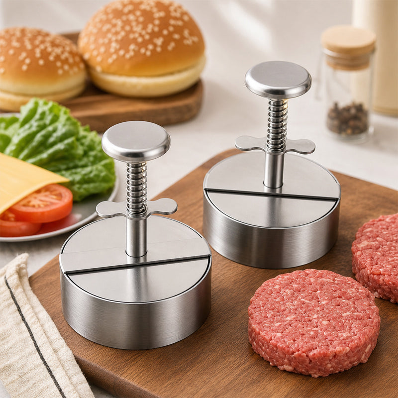 🍔 Burgerpresse i rustfrit stål | Lav nemt perfekte, ensartede bøffer