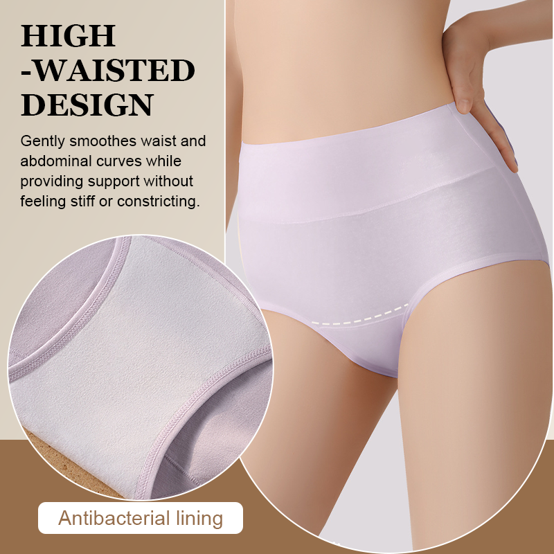 🤍 Højtaljede komfortable bomuldsunderbukse