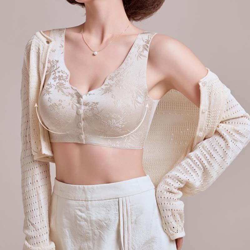 Præget jacquard-bh med frontlukning