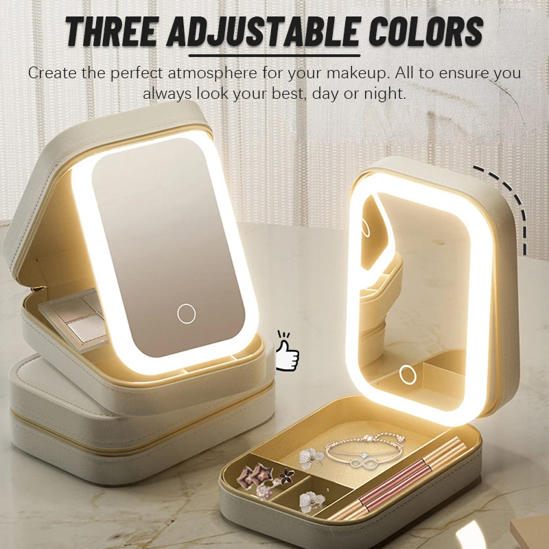 Justerbar makeup-spejl i tre LED-farve