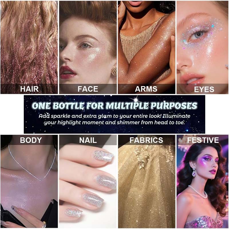 ✨ Lysende glitter-highlighter - langtidsholdbar og svedresistent