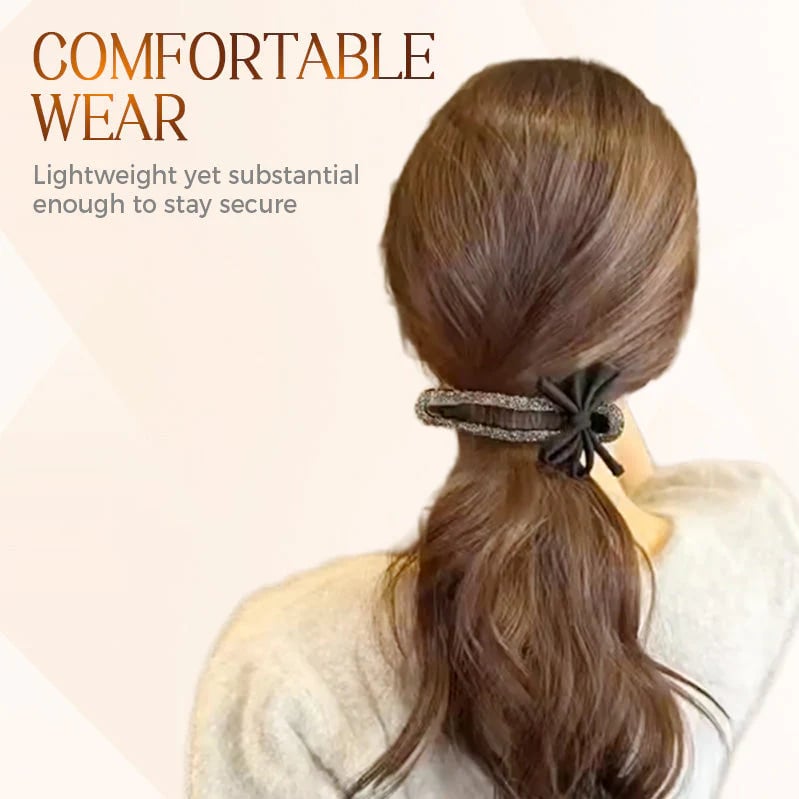 Glitrende elegante sorte sløjfehårspænder