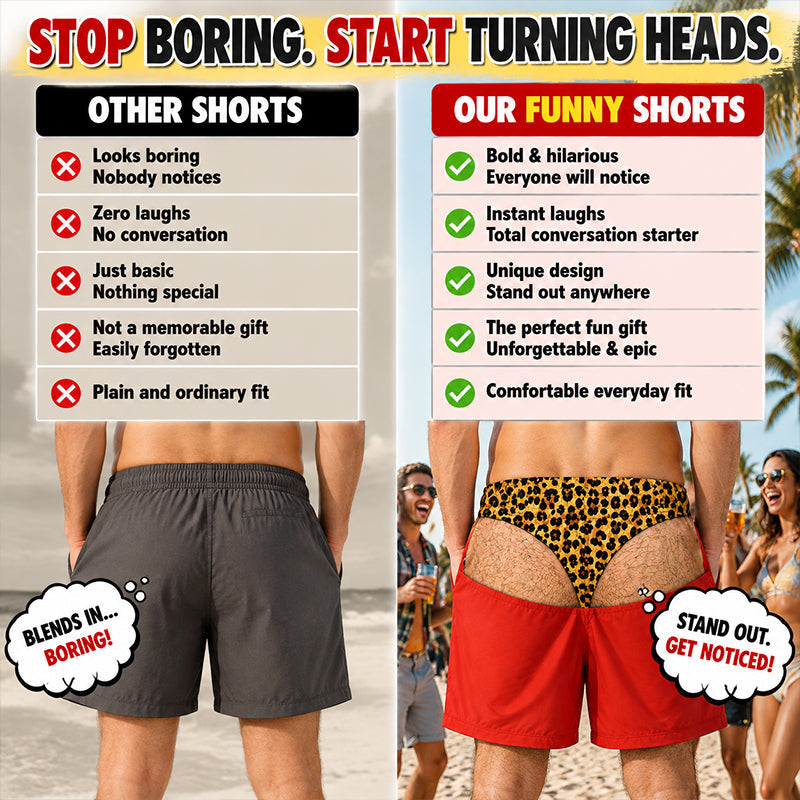 🩳 Strandshorts til mænd med leopardmønster