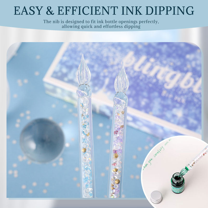 Glasstift mit schimmerndem Tintenset