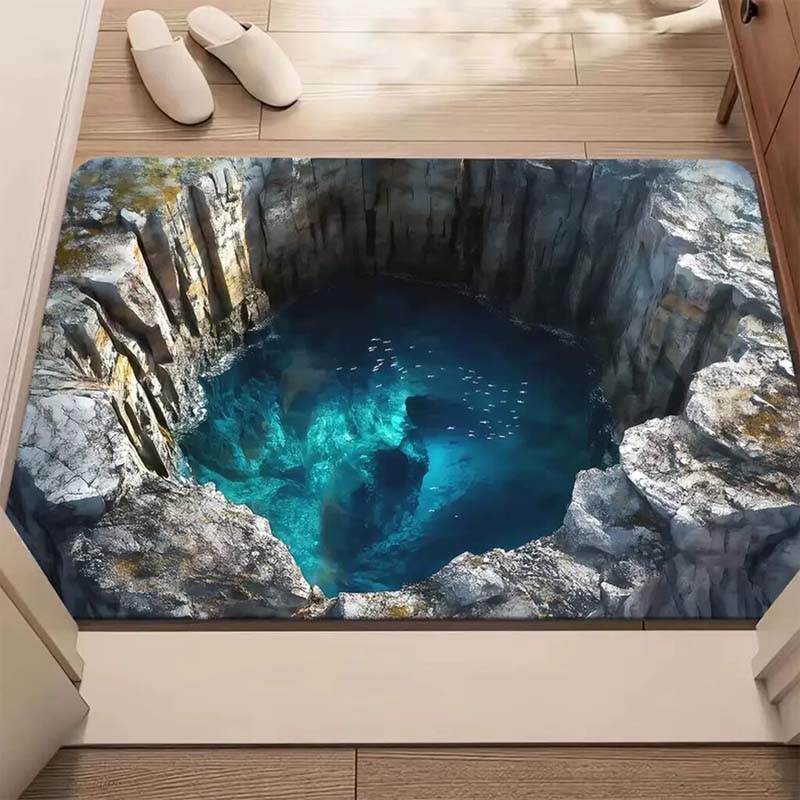 Visuel illusion Endless Abyss mønster HD-trykt skridsikker dørmåtte