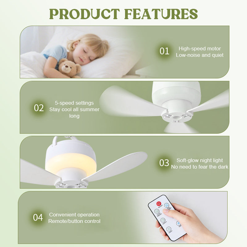 Genopladelig ventilator med lys