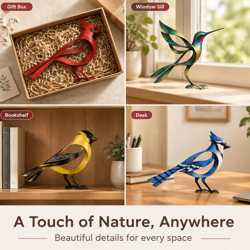 🕊️Elegant og minimalistisk fugleskulptur i metal – flygtige øjeblikke af lethed i naturen!