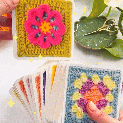 [50 miks og match design]The Granny Square Card Deck/The Granny Square Card Deck,Knitting Pattern Set