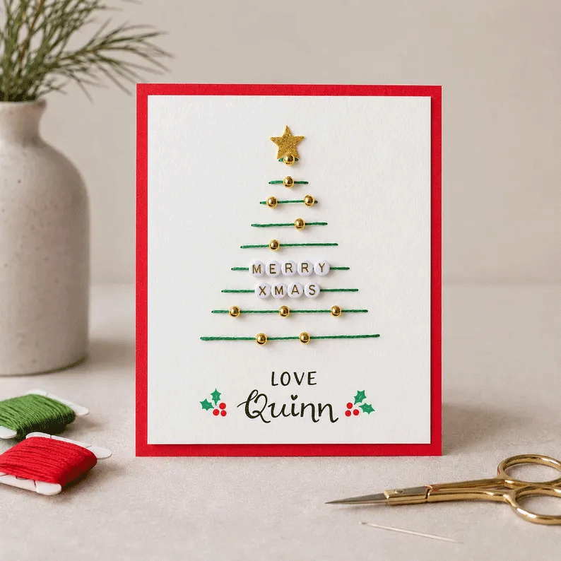 🎄🧵DIY-sæt til et julekort med string art