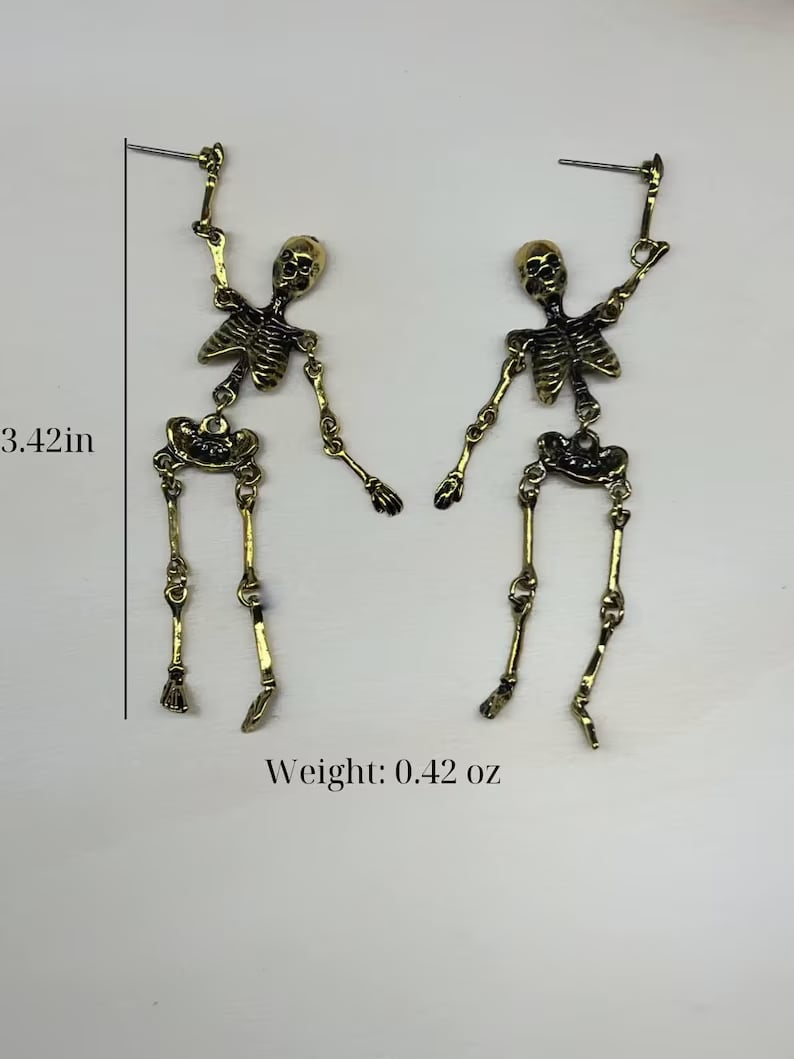 Guldskelet-øreringe/Gold Skeleton Earrings