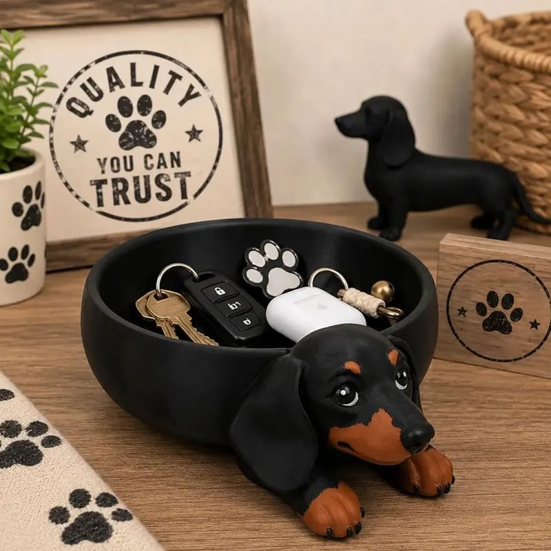 Opbevaringsbakke til dachshund-ting