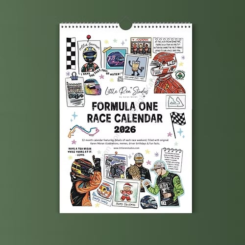 🏎️📅F1 Scrapbook Race Calendar 2026 — Den ultimative vægkalender for racerfans