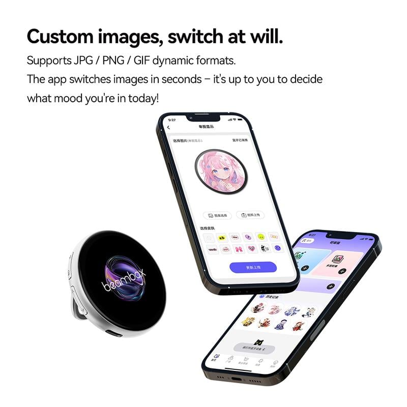 📱 Pixel Touch Digital Badge Screen – 📸 500 mAh letvægtsfoto/video/GIF-pin