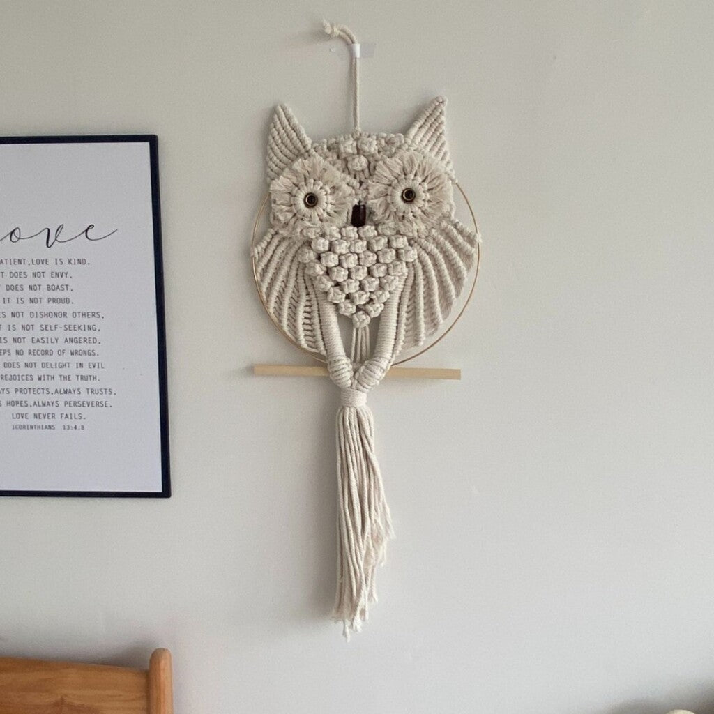 🌙Drømmende vævet vægdekoration