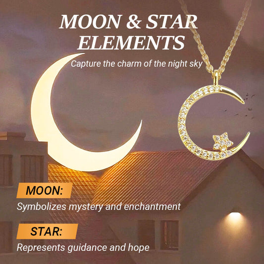 🎁 KØB 1 FÅ 1 GRATIS! 🌙✨ Lys nat: Måne-stjernehalskæde – Glow-in-the-dark elegance med himmelsk charme 💫🌌