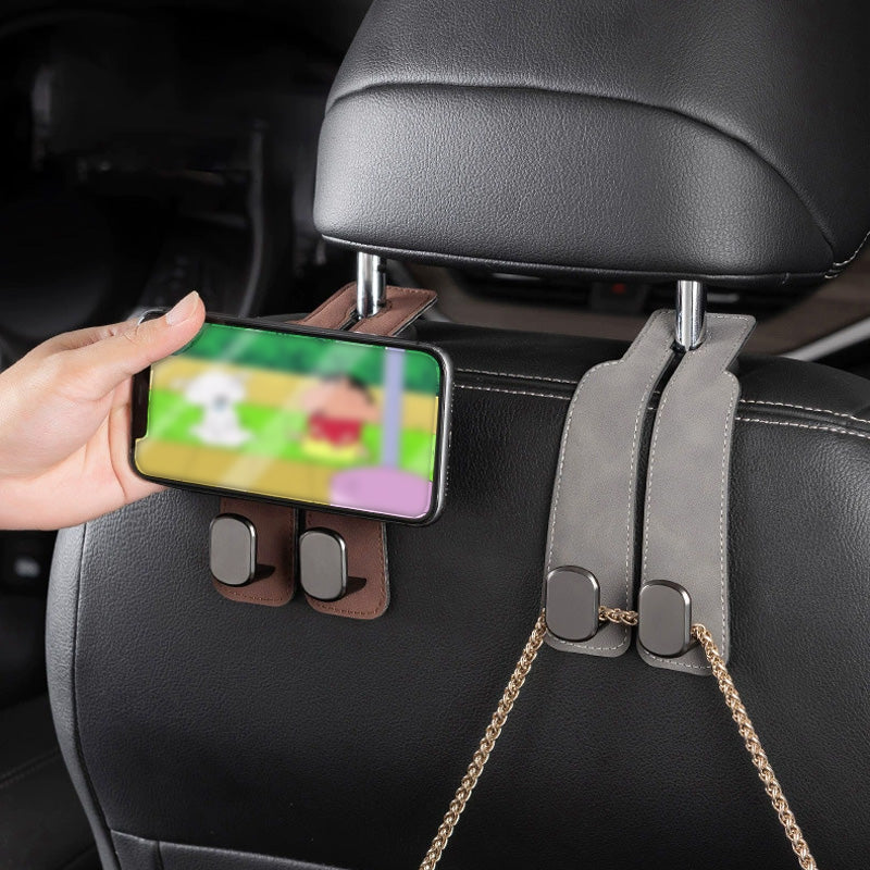 🚗🔩 Bilholder til mobiltelefon med to kroge — 5 kg bæreevne, rodfri kørsel