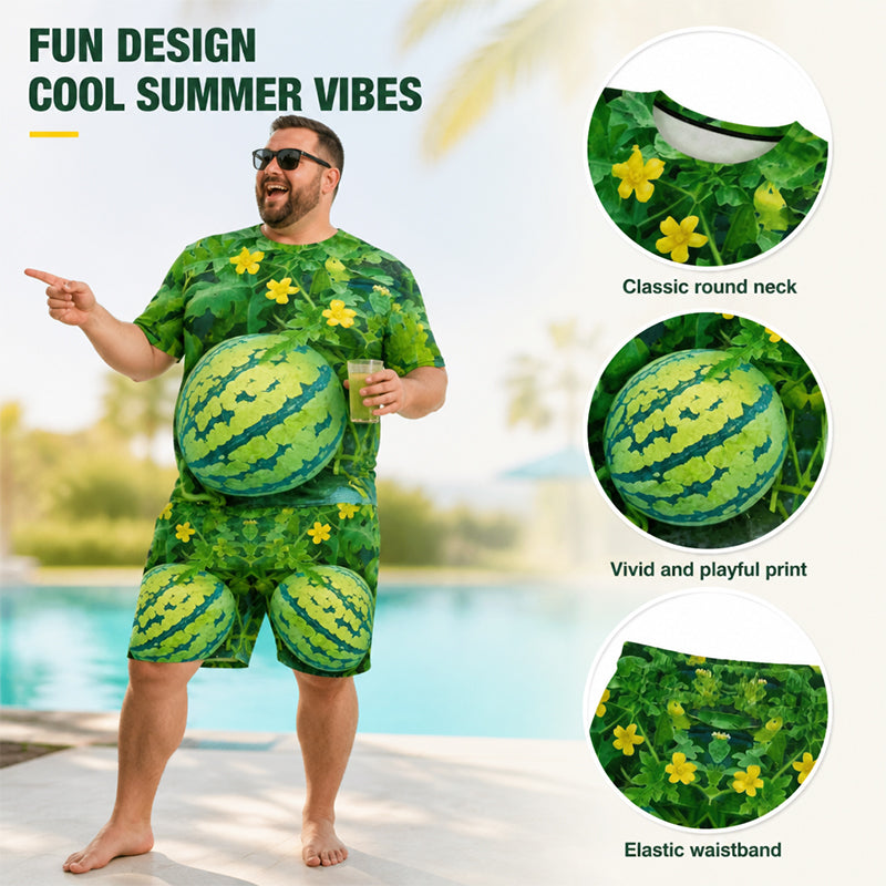 🍉 Sjovt T-shirt-sæt med vandmelon-print