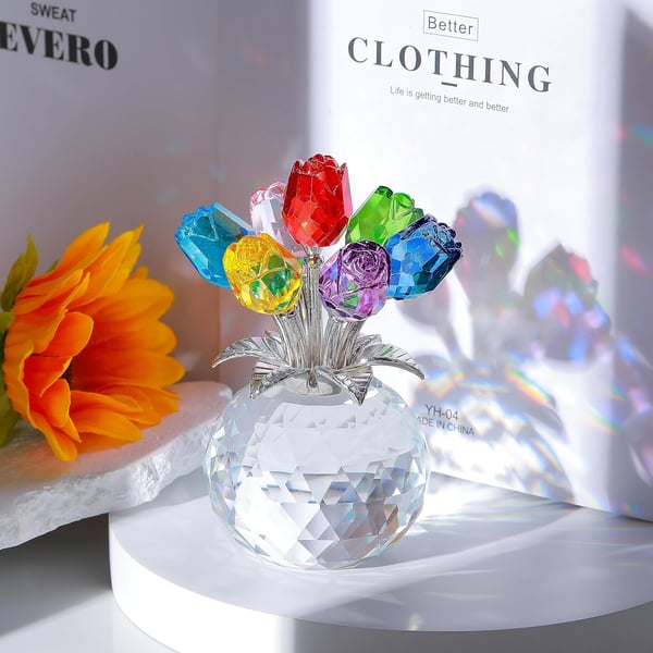 🌈✨Krystalrose-blomsterhåndværk – Valentinsdag-gave