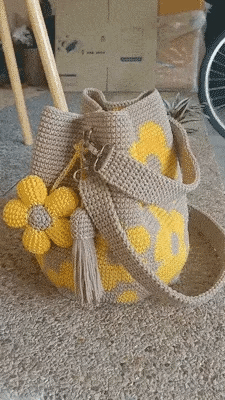 Håndlavet hæklet blomster-tote 🌼✨