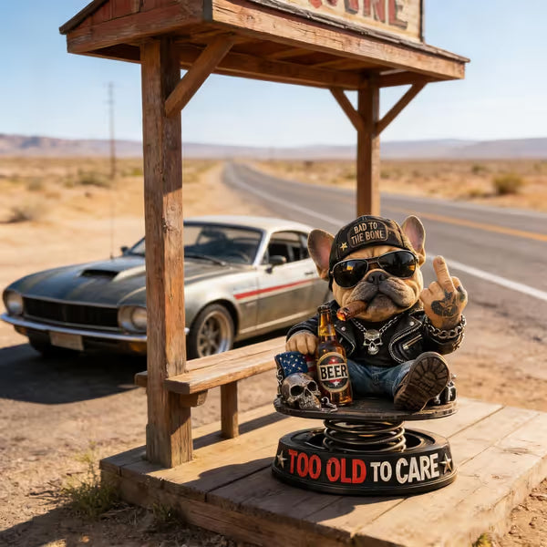 „Too Old To Care“ Rebel Eagle-bobblehead til instrumentbrættet – sjovt og sejt bilpynt til bilisten