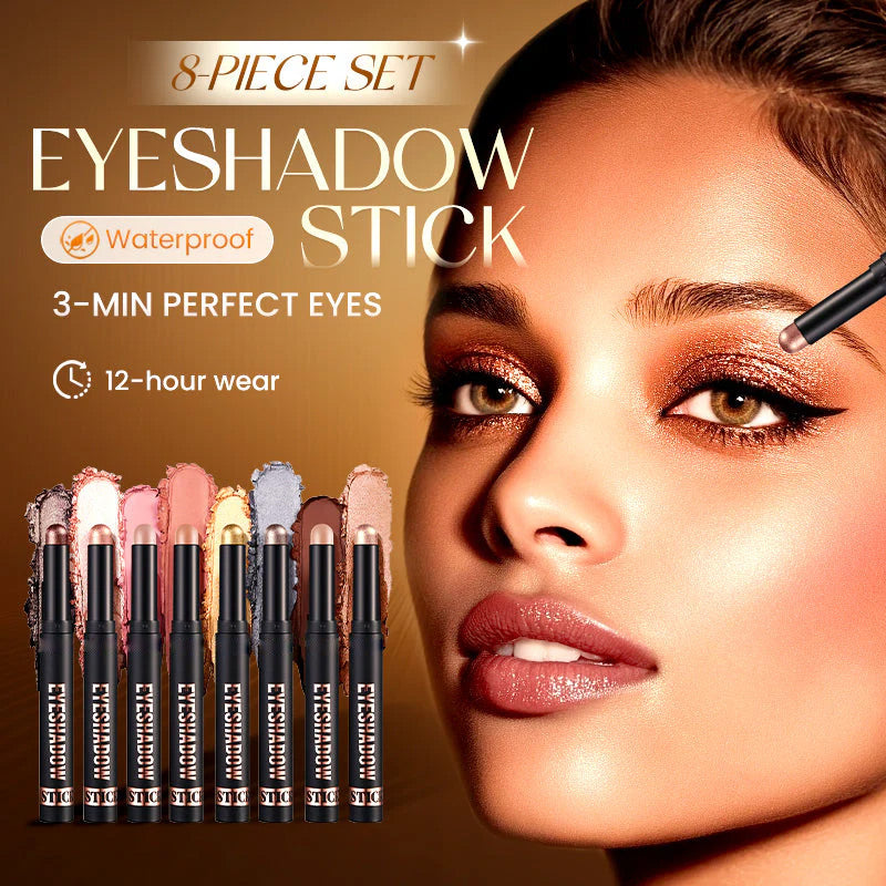 🎄50.000+ SOLGT! 🎁✨8 farver glitter øjenskygge stick vandtæt & langtidsholdbar & multifunktionel