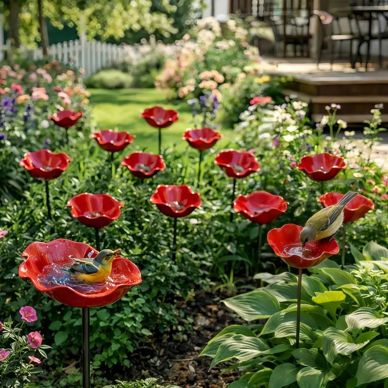 💖🎁Gaver til mors dag 2026 --🎁Håndlavet blomsterpind i metal til haven🐦