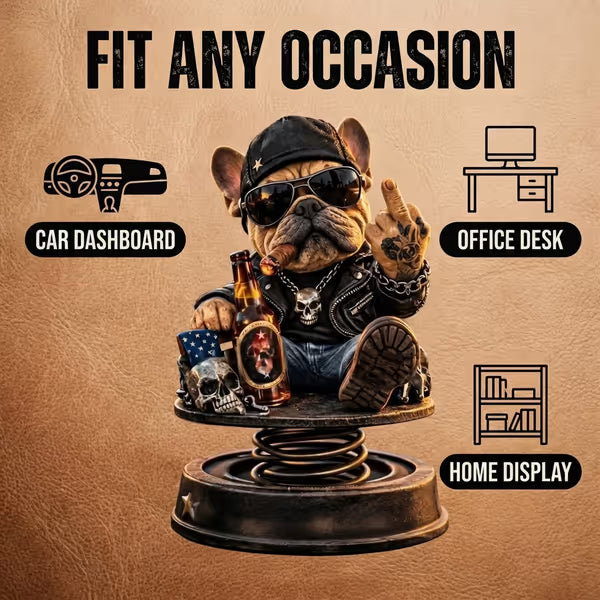 „Too Old To Care“ Rebel Eagle-bobblehead til instrumentbrættet – sjovt og sejt bilpynt til bilisten