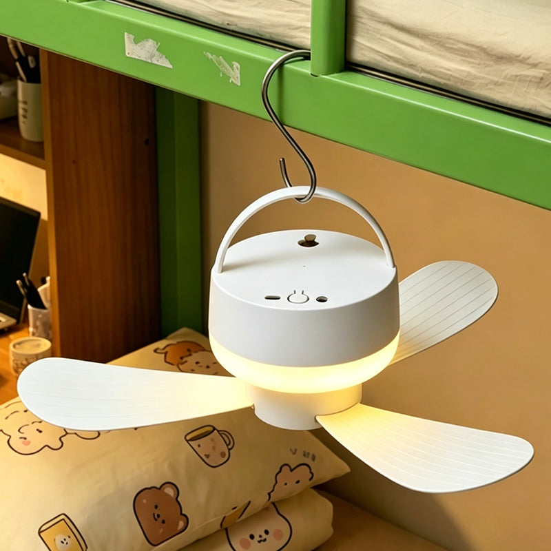 Genopladelig ventilator med lys
