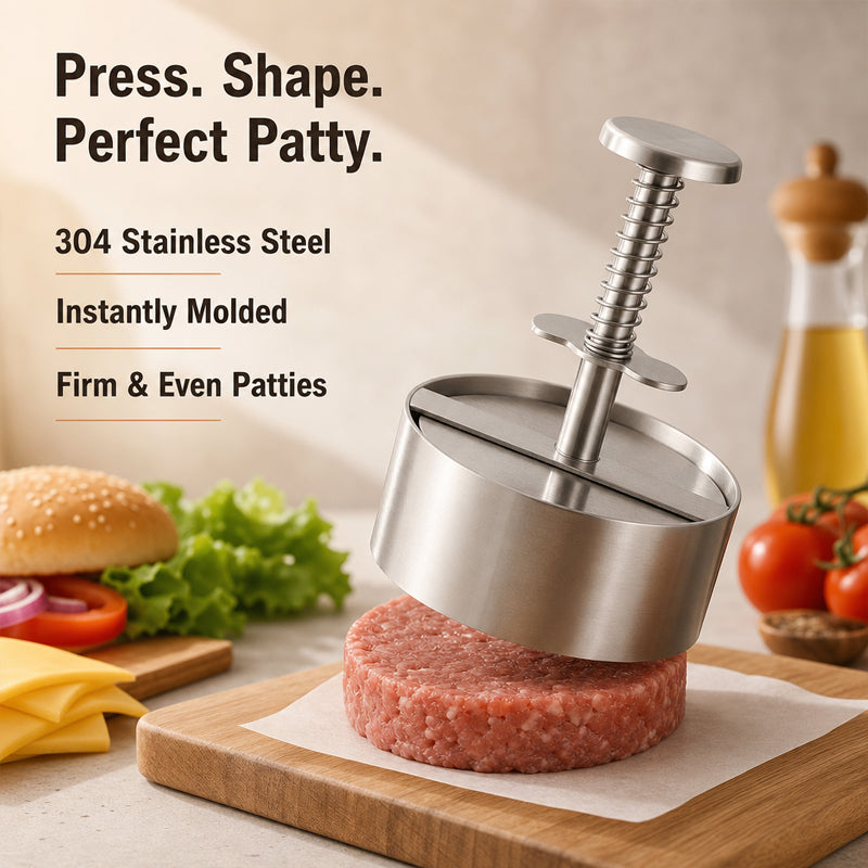 🍔 Burgerpresse i rustfrit stål | Lav nemt perfekte, ensartede bøffer