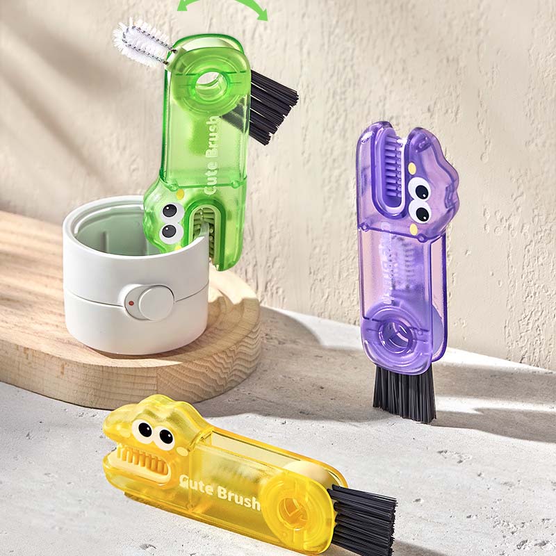 🐊 Krokodille multifunktionel rengøringsbørste - 3 børstehoveder til alle koppetyper