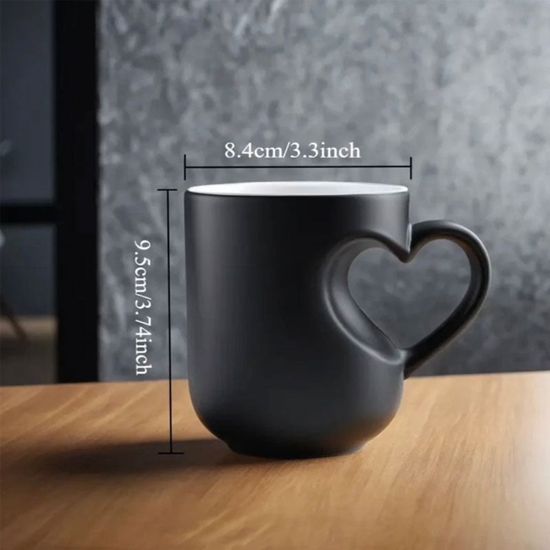⏳Begrænset tilbud: 50 % rabat⏰Keramisk krus med farveskiftende hjertehåndtag til Valentinsdag💖☕