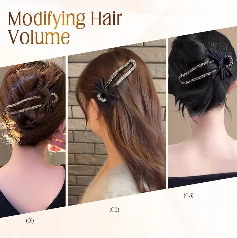 Glitrende elegante sorte sløjfehårspænder