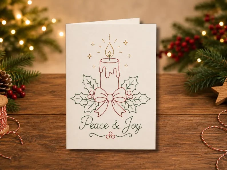 🌲DIY-sæt til håndbroderet julekort | Broder dig ind i julestemningen ✨ 🎁
