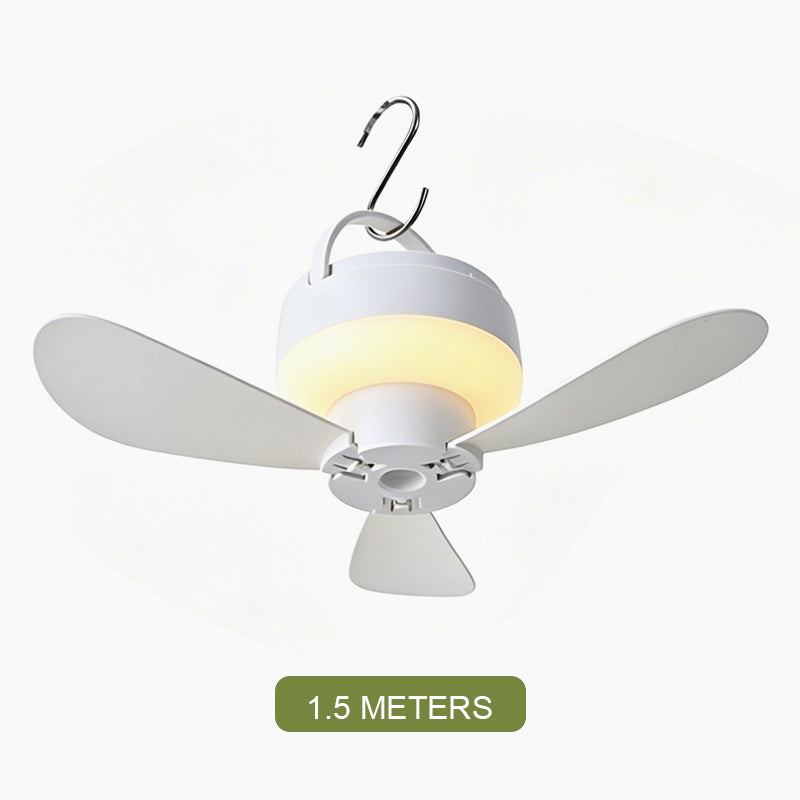 Genopladelig ventilator med lys