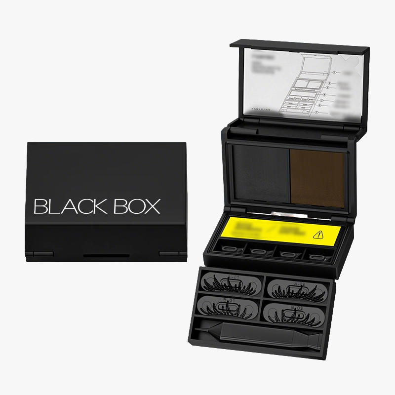 3-i-1 bærbart øjenmakeup-sæt: Stempel til nedre vipper + prikker til skønhedspletter + eyeliner