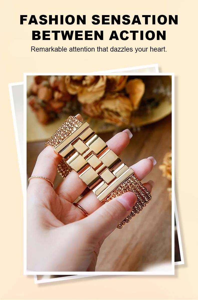 Diamantbesat kvindeur med kvartsværk