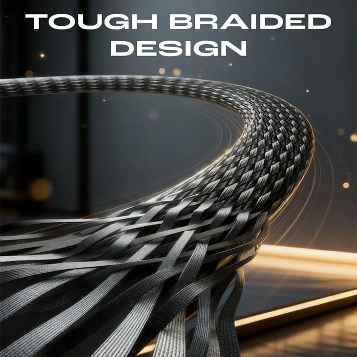 ⚡2-i-1 usynlig holder-opladerkabel – 240 W hurtigopladerkabel med indbygget telefonholder