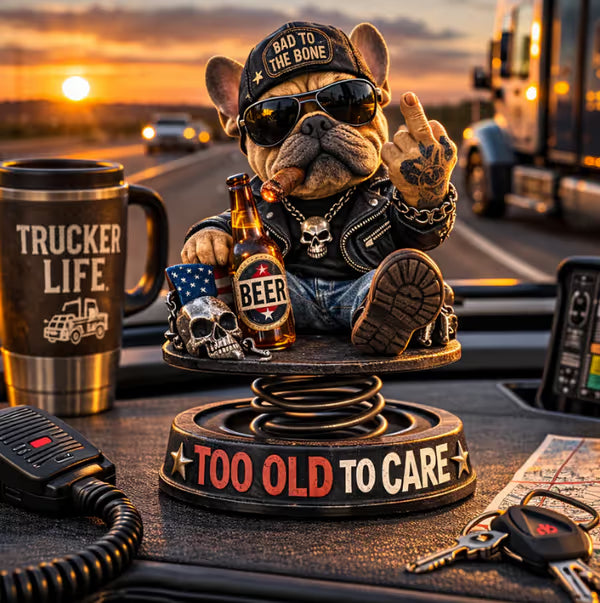 „Too Old To Care“ Rebel Eagle-bobblehead til instrumentbrættet – sjovt og sejt bilpynt til bilisten