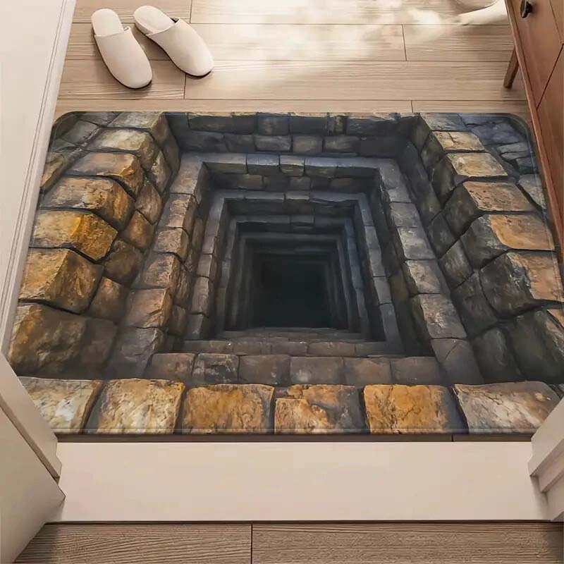 Visuel illusion Endless Abyss mønster HD-trykt skridsikker dørmåtte