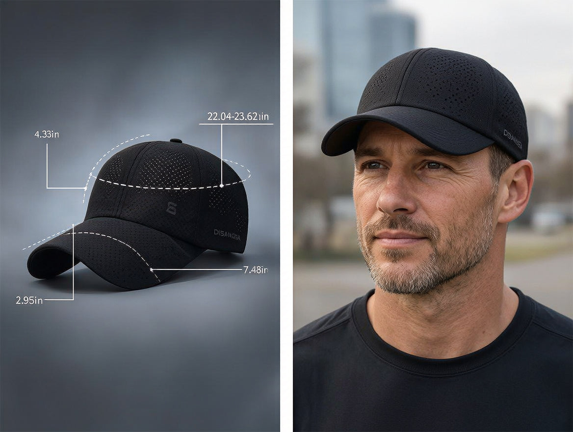 🌬️Hurtigtørrende baseballkasket med UV-beskyttelse – åndbar, justerbar unisex-kasket
