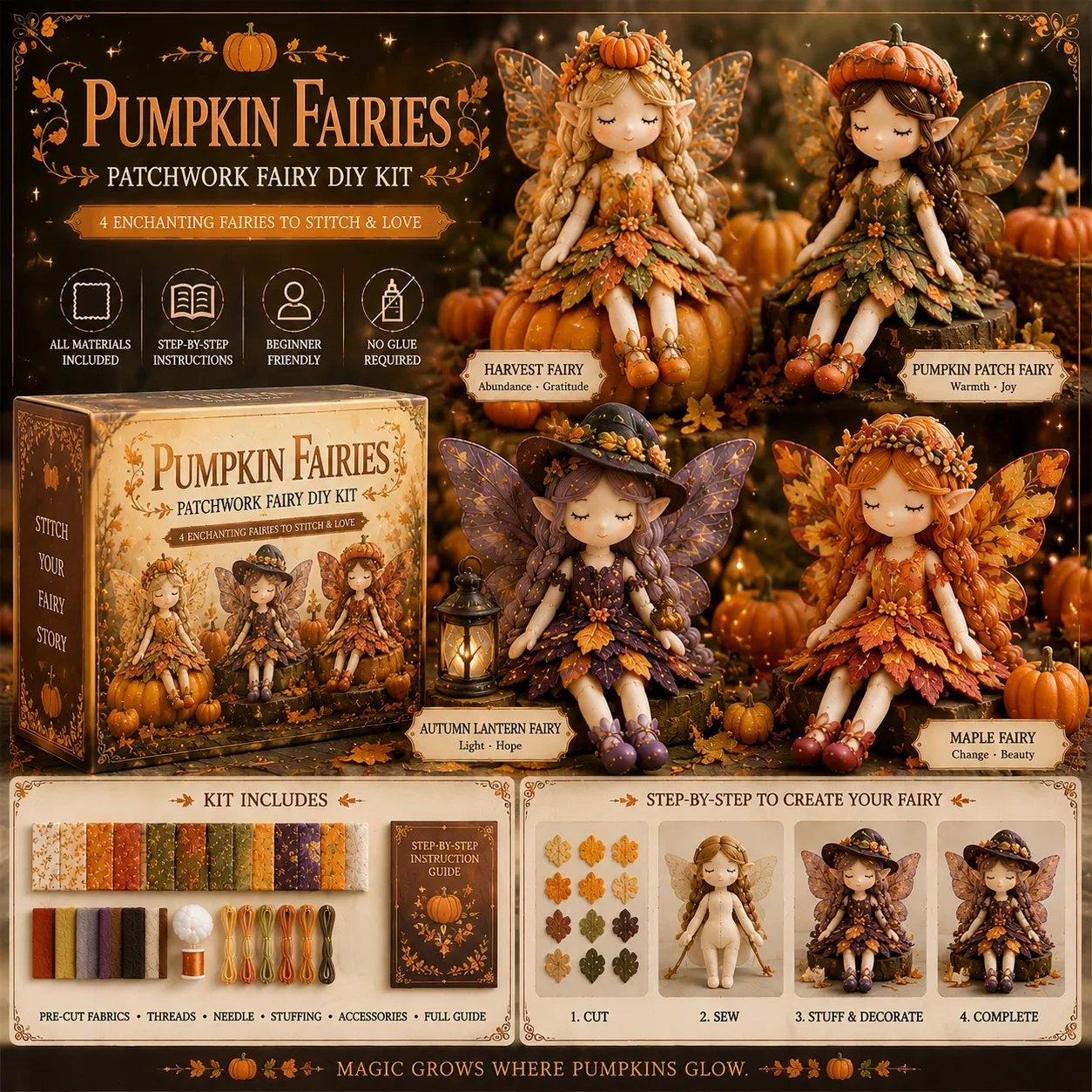 🔥SIDSTE DAG 50 % RABAT – 🧵Fairy Patchwork DIY-kollektion