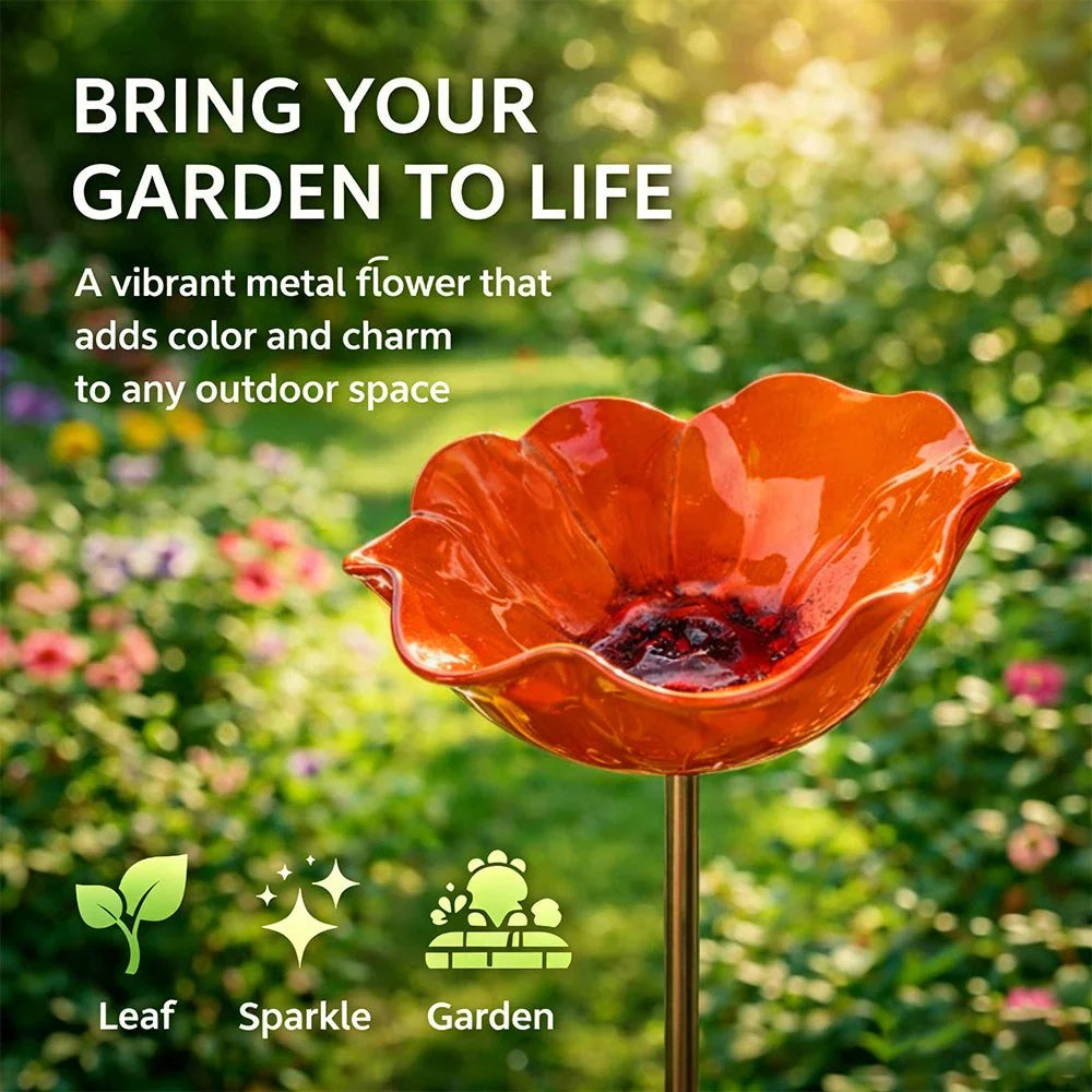 💖🎁Gaver til mors dag 2026 --🎁Håndlavet blomsterpind i metal til haven🐦