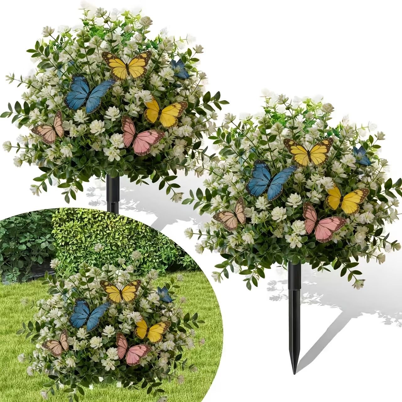 🌸Kunstige træer i potter med jordpæle