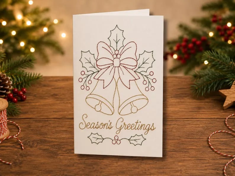 🌲DIY-sæt til håndbroderet julekort | Broder dig ind i julestemningen ✨ 🎁