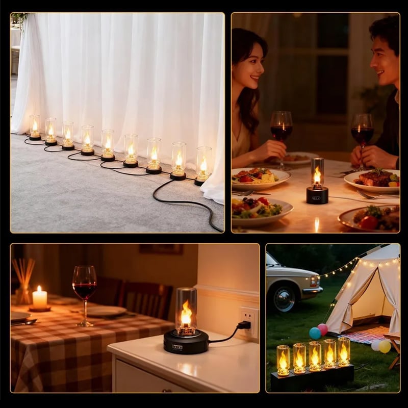 🔥USB-lampe med realistisk flamm