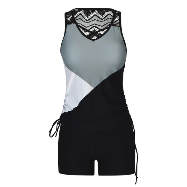 ⏰ SIDSTE DAG 50% RABAT - Miraclesuit maveformende tankini-sæt til kvinder med indbygget bh – Smukt boho-badetøj med shorts 🔥