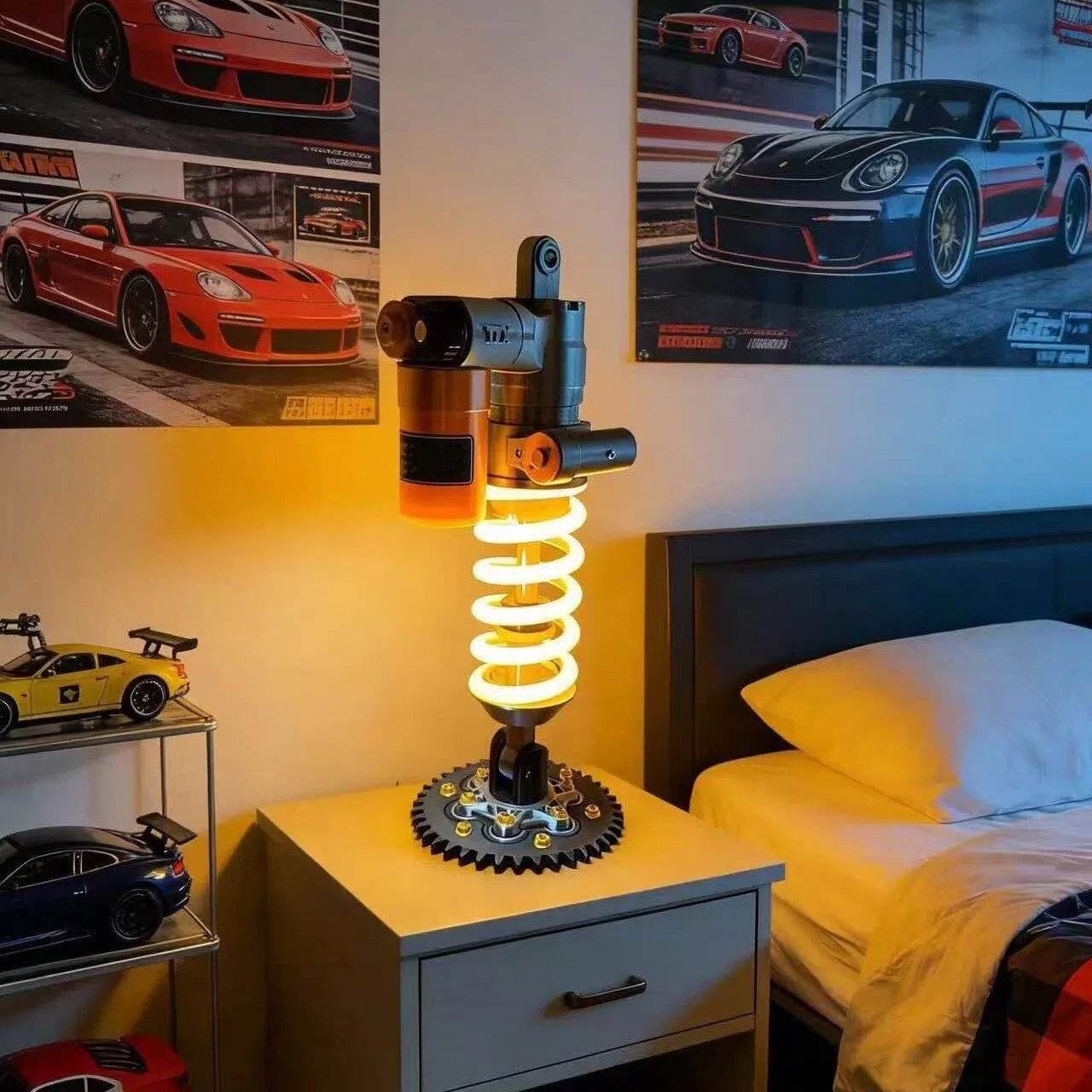 🎁Farsdags-tilbud🔥Inspirerende lampe i form af en støddæmper – justerbar LED-lampe til gamere og bilentusiaster (⏰Gratis fragt)