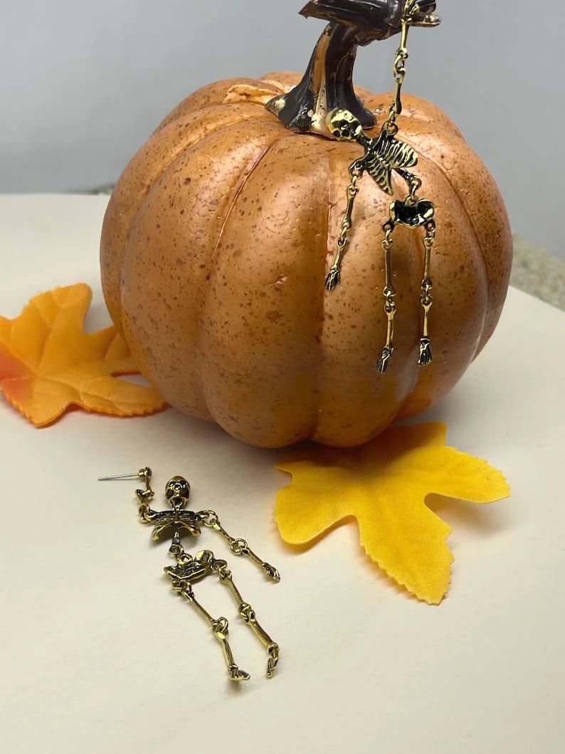 Guldskelet-øreringe/Gold Skeleton Earrings