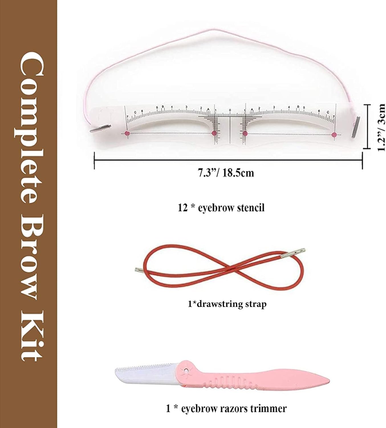 🔥2025 Hot sales✨Sæt med genanvendelige øjenbrynsstencils (12 stk.)
